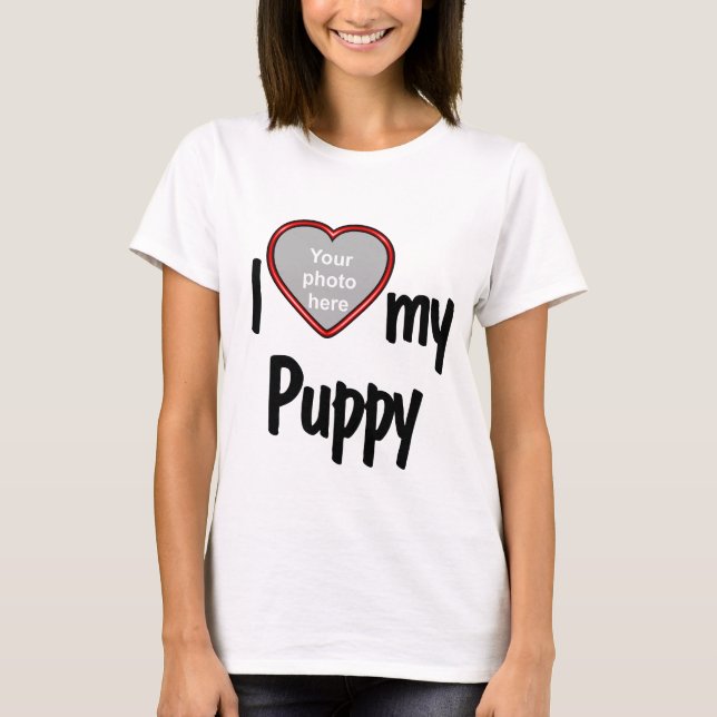 I Kärlek min mariy Cute Red Heart Hundägare T Shirt (Framsida)