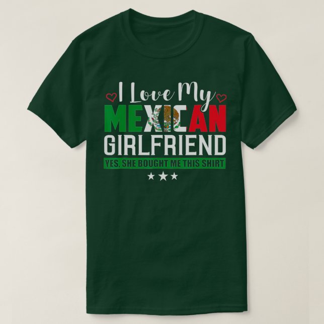 I Kärlek Min mexikanska flickvän Sarcastic Mexico T Shirt (Design framsida)