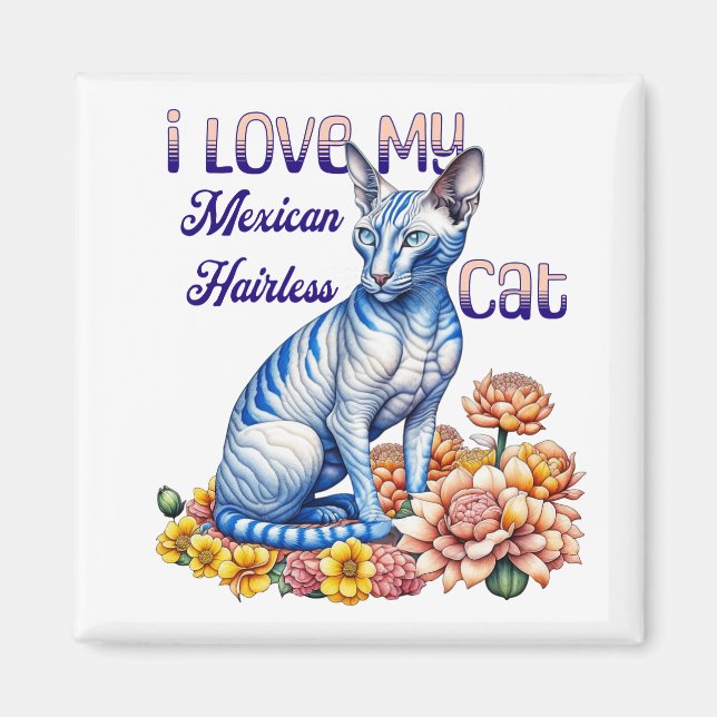 I Kärlek min mexikanska, hairless Cat Magnet (Framsidan)
