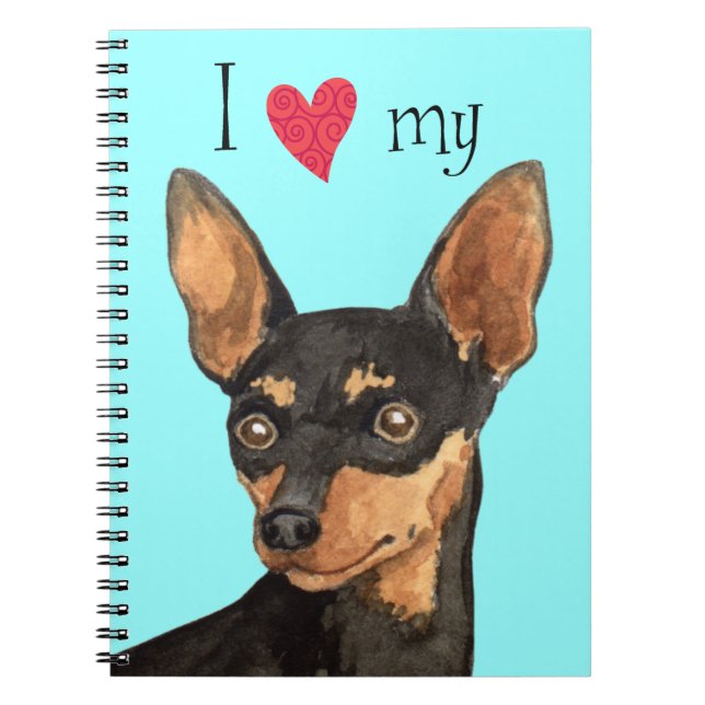 I Kärlek min Min Min Pin Anteckningsbok Med Spiral (Framsidan)