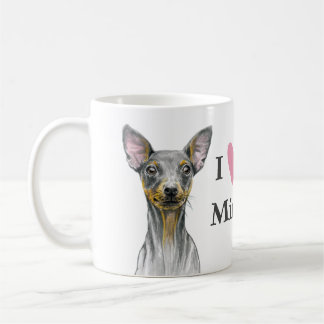 I kärlek min Min Pin Miniature pinscher Cute Hund Kaffemugg