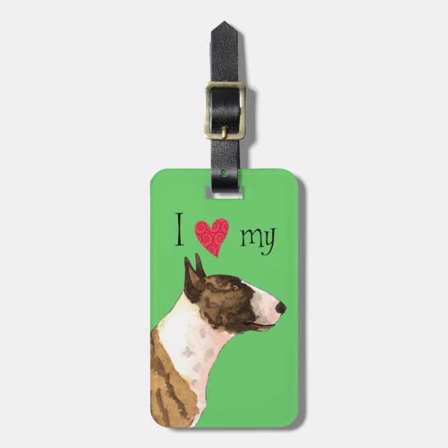 I Kärlek min Mini Bull Terrier Bagagebricka (Vertikal Framsida)