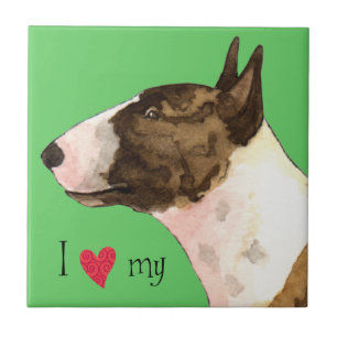 I Kärlek min Mini Bull Terrier Kakelplatta