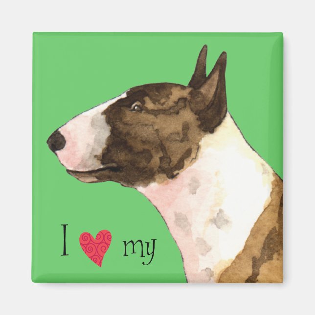 I Kärlek min Mini Bull Terrier Magnet (Framsidan)