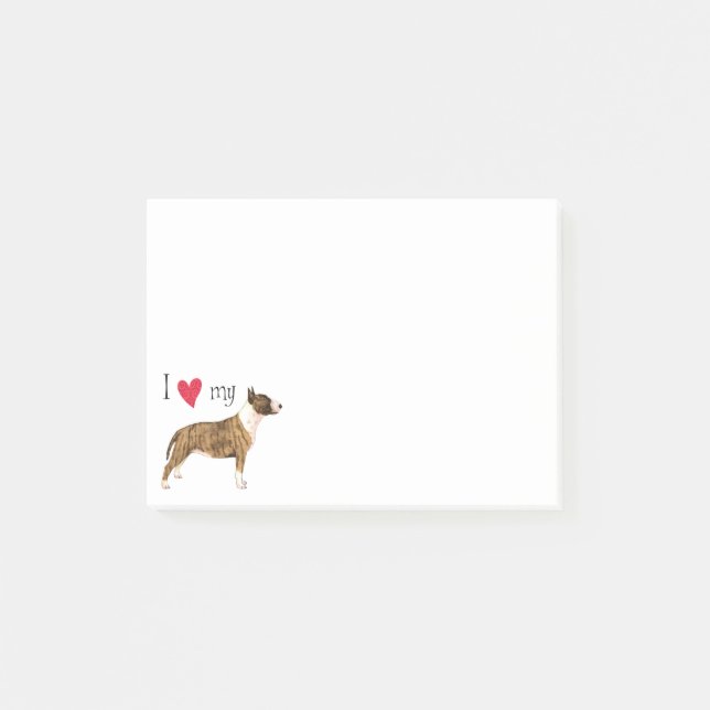 I Kärlek min Mini Bull Terrier Post-it Block (Framsida)