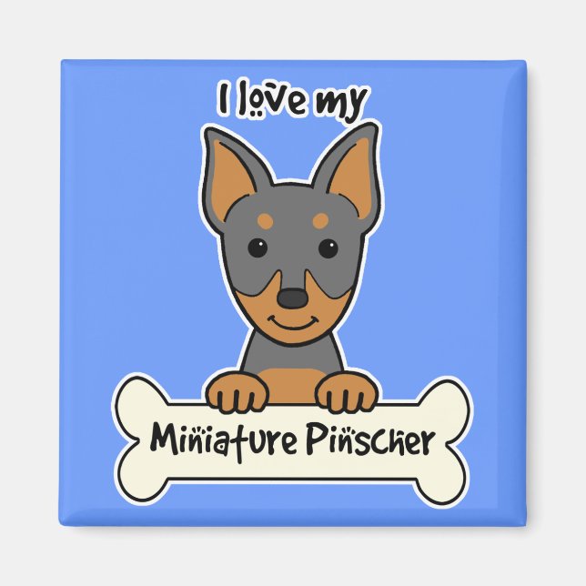 I Kärlek Min minister Pinscher Magnet (Framsidan)