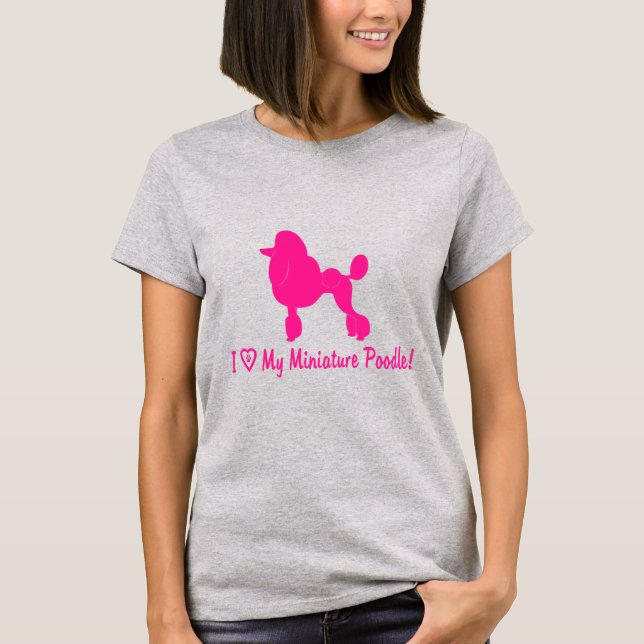 I Kärlek Min minister Pudel med hjärta och Tassar Tee Shirt (Framsida)