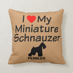 I Kärlek Min minister Schnauzer Hund Pillow Kudde