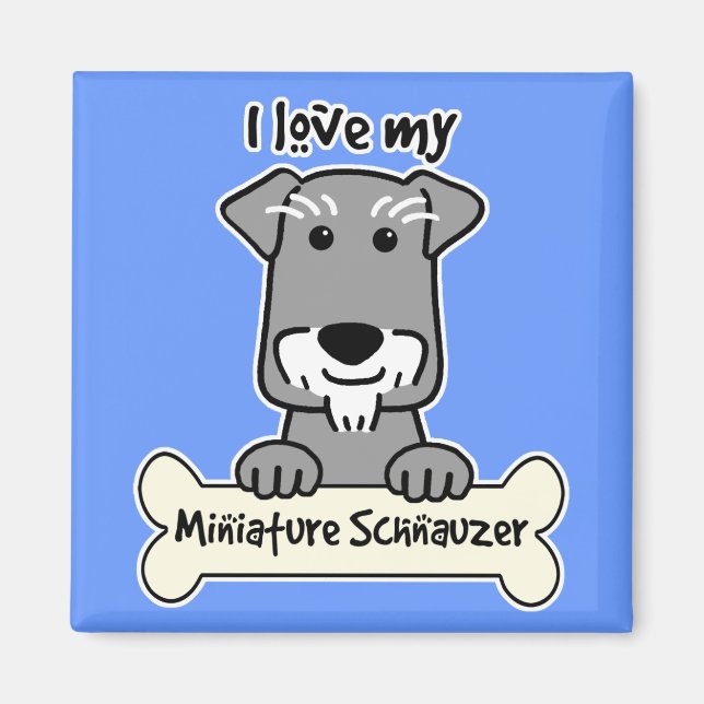 I Kärlek Min minister Schnauzer Magnet (Framsidan)