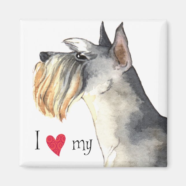 I Kärlek min minister Schnauzer Magnet (Framsidan)