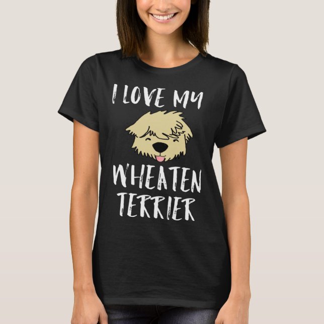 I Kärlek Min Mjuka Jackat Wheaten Terrier Hund SCW T Shirt (Framsida)