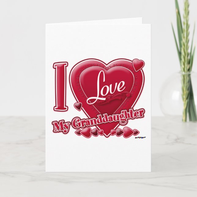 I Kärlek Min mordotter - hjärta Helgkort (Framsida)