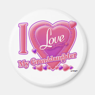 I Kärlek Min mordotter rosa/lila - hjärta Magnet