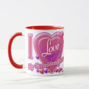 I Kärlek Min mordotter rosa/lila - hjärta Mugg
