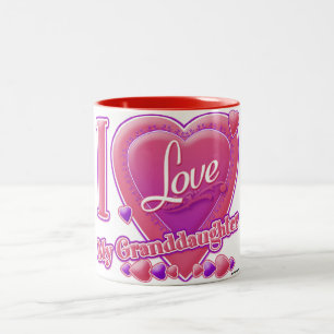 I Kärlek Min mordotter rosa/lila - hjärta Två-Tonad Mugg