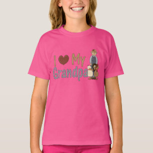 I Kärlek Min morfar (bonde) Flickans Ringer T-shir T Shirt