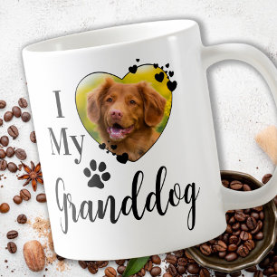 I Kärlek Min morhund Personlig morfar Pet Photo Kaffemugg
