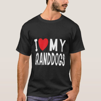I Kärlek Min morhundfamilj Firande Hund Grandma T Shirt