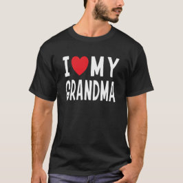 I Kärlek Min mormor-familj Kärlek Heart-gåva T Shirt