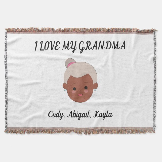 "I Kärlek Min mormor" kastar filt från barnbarn. (Framsidan)