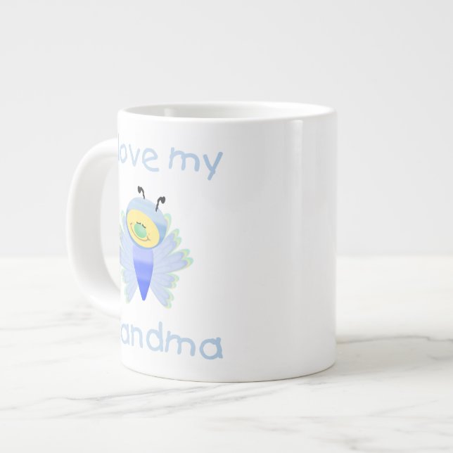 I kärlek min mormor (pojke flutterby) jumbo mugg (Framsida vänster)