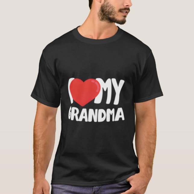 I Kärlek Min mormor T Shirt (Framsida)