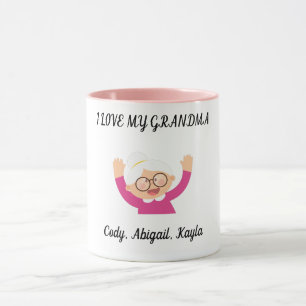 "I Kärlek Min mormor" två tonkaffe kopp. Mugg