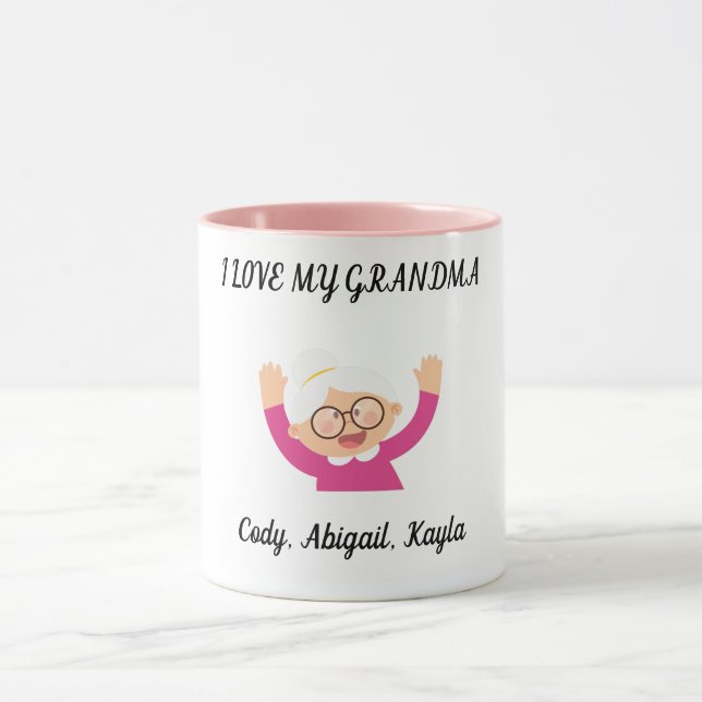 "I Kärlek Min mormor" två tonkaffe kopp. Mugg (Center)