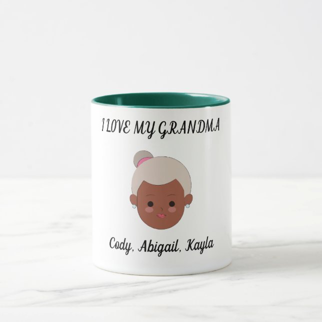 "I Kärlek Min mormor" två tonkaffe kopp. Mugg (Center)