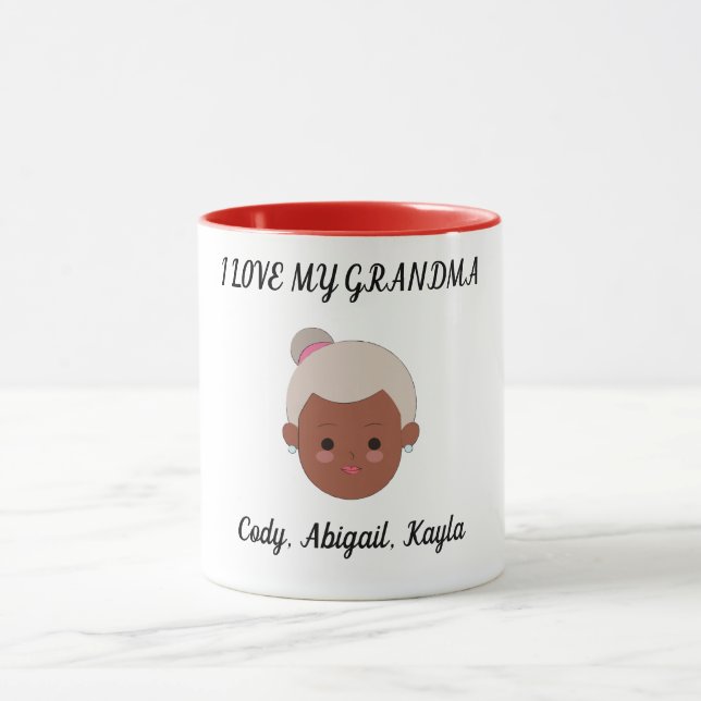 "I Kärlek Min mormor" två tonkaffe kopp. Mugg (Center)