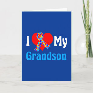 I Kärlek Min morson Autism Grandparent Blue Ribbon Kort