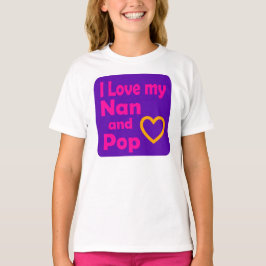I kärlek min Nan och Pop (flickor) Tee Shirt