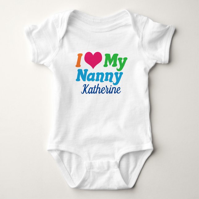 I Kärlek min Nanny Cute Anpassningsbar T Shirt (Framsida)