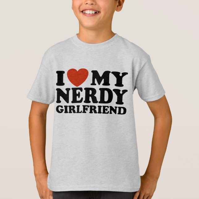 I Kärlek Min Nerdy Girlkompis Tee Shirt (Framsida)