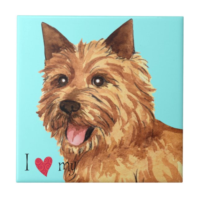I Kärlek min norwich Terrier Kakelplatta (Framsidan)