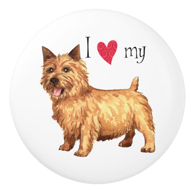 I Kärlek min norwich Terrier Knopp (Framsidan)