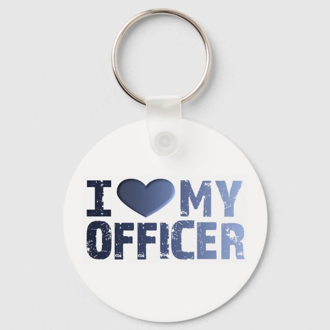I Kärlek, min officer Keychain Nyckelring (Framsida)