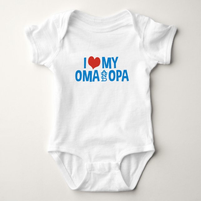 I Kärlek min Oma och Opa Nappar T Shirt (Framsida)