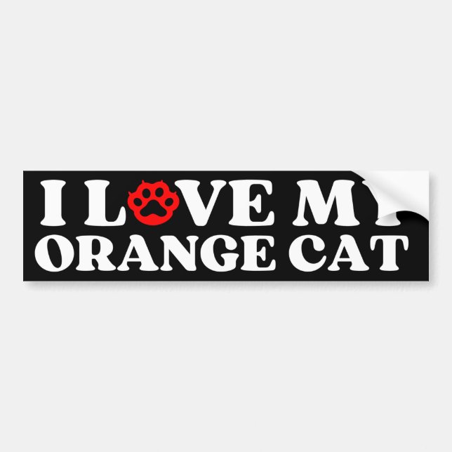 i kärlek min Orange Cat Bildekal (Framsidan)