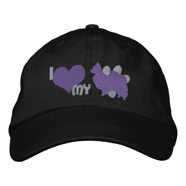 I Kärlek min Papillon Lila Broderad Keps (Framsida)