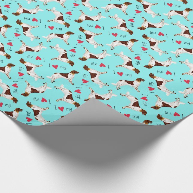 I Kärlek min Papper för små Munsterlander Wrapping Presentpapper (Hörn)