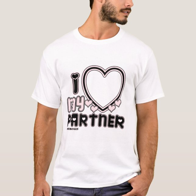 I Kärlek min partnerAnpassningsbar T-shirt i Black (Framsida)