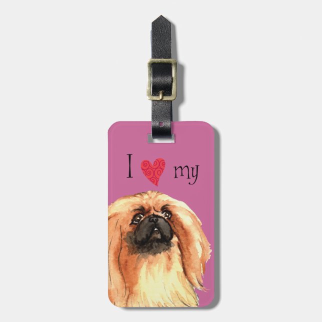 I Kärlek min Pekingese Bagagebricka (Vertikal Framsida)
