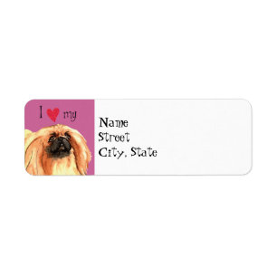 I Kärlek min Pekingese Returadress Etikett