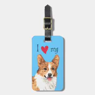 I Kärlek min Pembroke Welsh Corgi Bagagebricka
