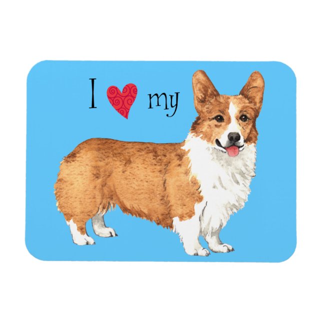 I Kärlek min Pembroke Welsh Corgi Magnet (Horisontell)