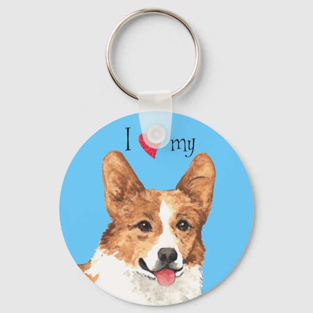 I Kärlek min Pembroke Welsh Corgi Nyckelring (Framsida)
