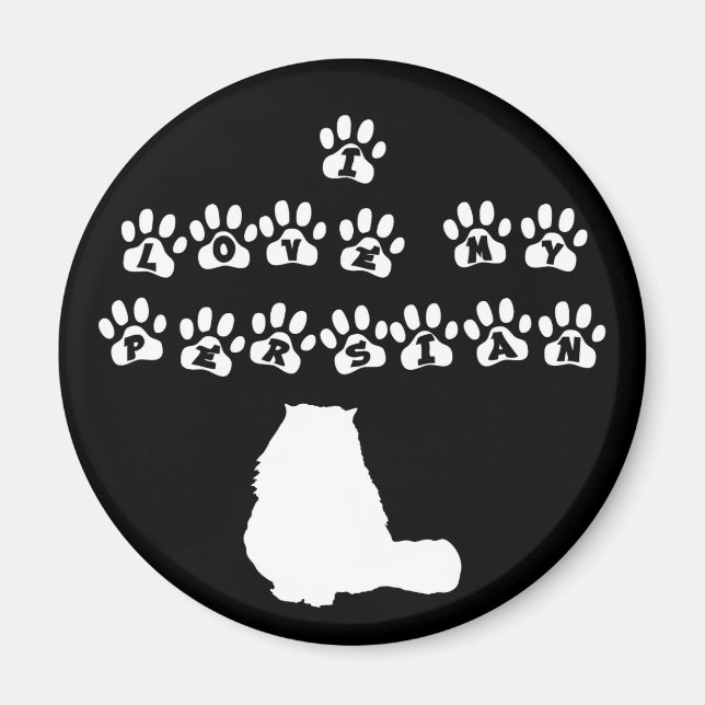 I Kärlek Min persiska - vit text Magnet (Framsidan)