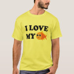 I Kärlek Min Pet Goldfish T-shirt<br><div class="desc">Utformningen av kute och färglös guldfisk är en perfekt för fiskägarna. Jag Kärlek min slogan om Goldfish.</div>