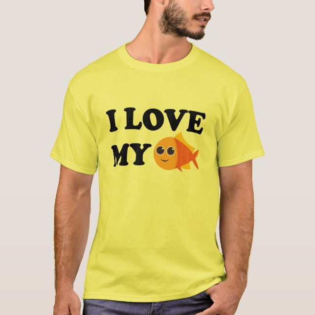 I Kärlek Min Pet Goldfish T-shirt (Framsida)